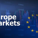 European markets dashboard with EU flag and financial charts, symbolizing the European market plunge.