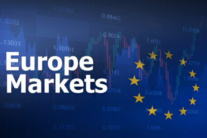 European markets dashboard with EU flag and financial charts, symbolizing the European market plunge.