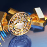 A gold coin with the seal of the United States Federal Reserve